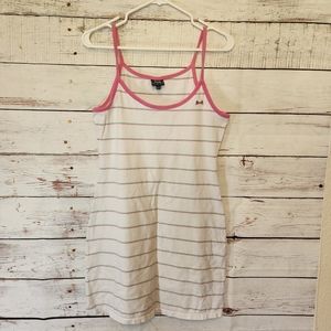 Le Tigre Vintage White Preppy Pink Striped Tennis Dress Mini...size Large